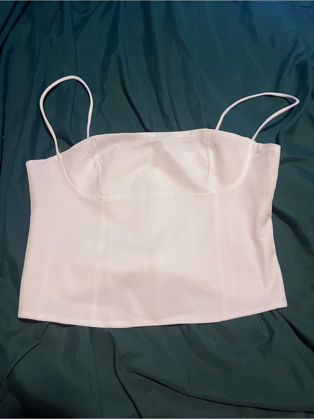 White Spaghetti Strap Crop Top - Classic Women's Tank